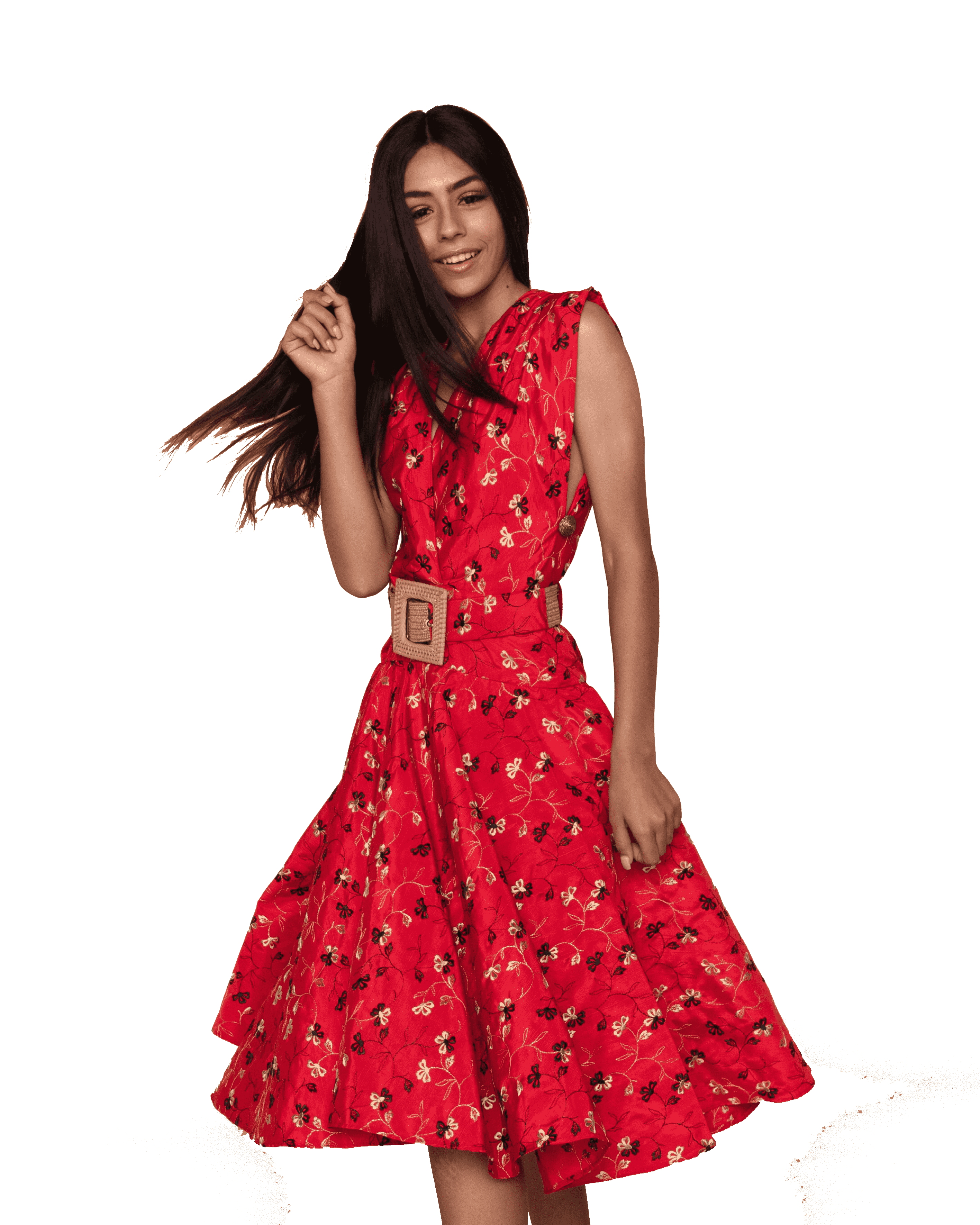 women with floral midi